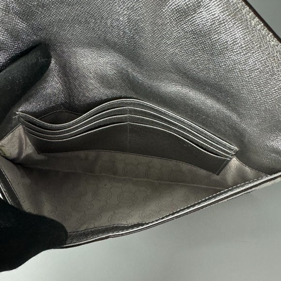 Michael Kors Silver Croc-Print Clutch with Rhinestones - Picture 10 of 13